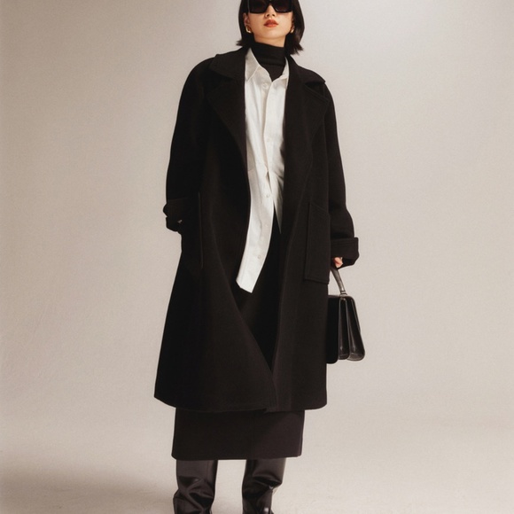 Gorgeous Wool Cashmere Black Coat - BRAND NEW - size S/M - Picture 16 of 16